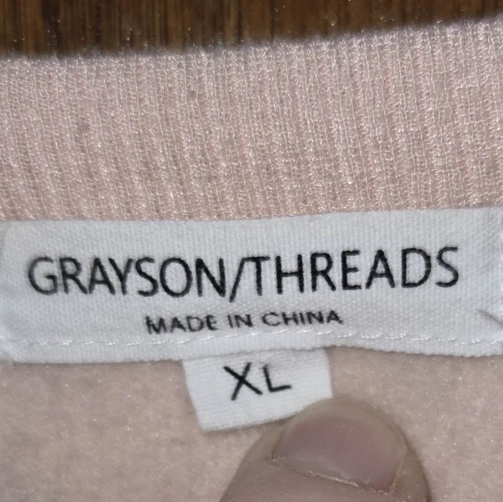Grayson Threads Leopard Print Pink Gray Crew Neck Long Sleeve Sweatshirt Sz XL - Picture 3 of 4